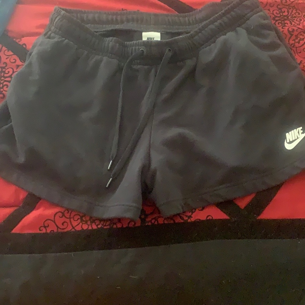 Black With White Logo Women's Nike Sportswear Club Fleece Shorts